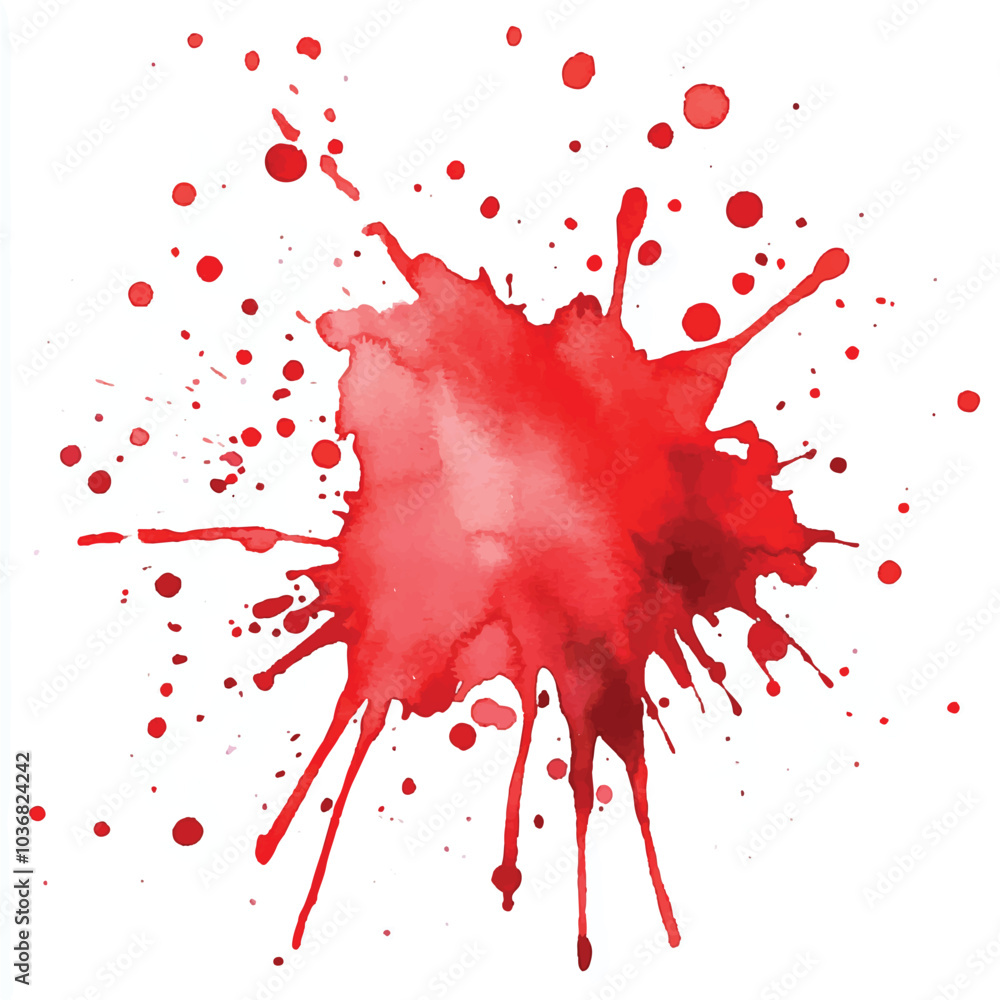 Red splash watercolor clipart illustration Red splash watercolor clipart illustration