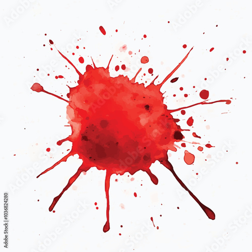 Red splash watercolor clipart illustration