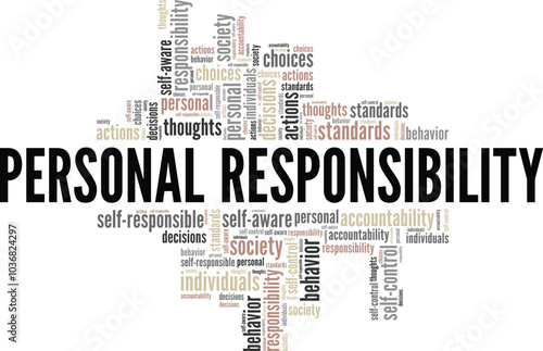 Personal Responsibility word cloud conceptual design isolated on white background.