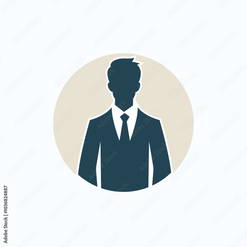 Business Person with suit Headshot Silhouette Business Person with suit Headshot Silhouette