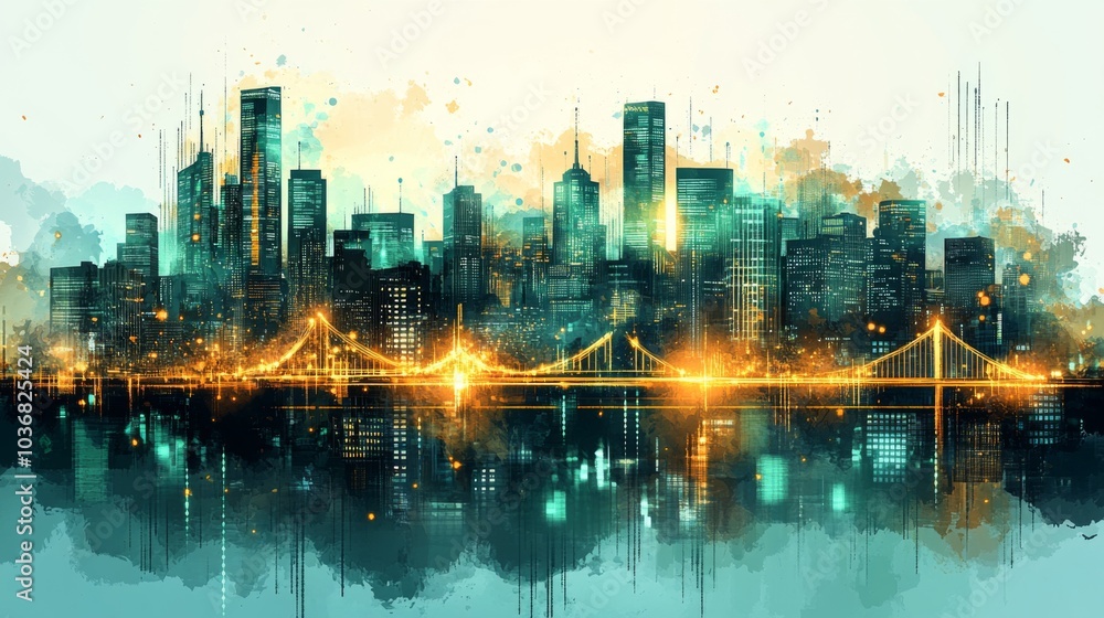 Obraz premium Elegant Municipal Bond Yield Curve Comparison Stock Illustration