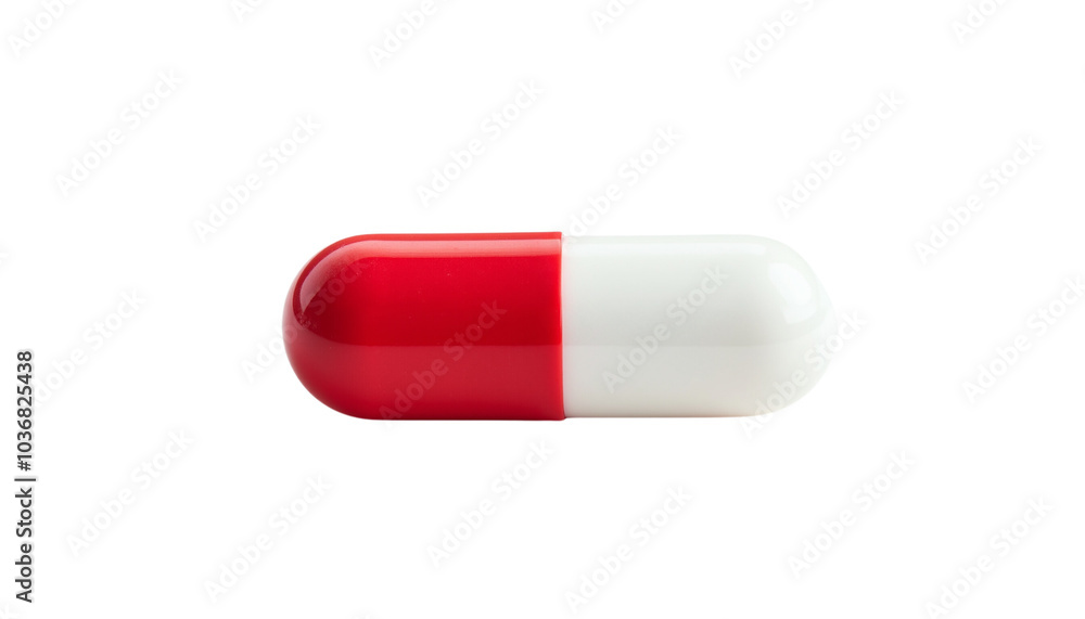 Red and White Capsule Medicine Isolated on a Clean Background Red and White Capsule Medicine Isolated on a Clean Background