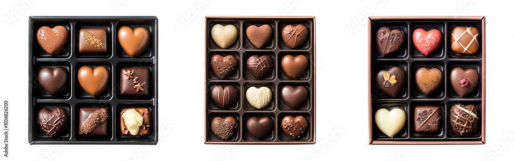 Assorted Chocolate Box on Transparent Background Assorted Chocolate Box on Transparent Background