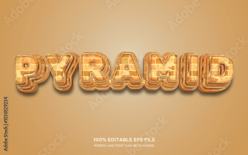Pyramid 3D editable text style effect	
