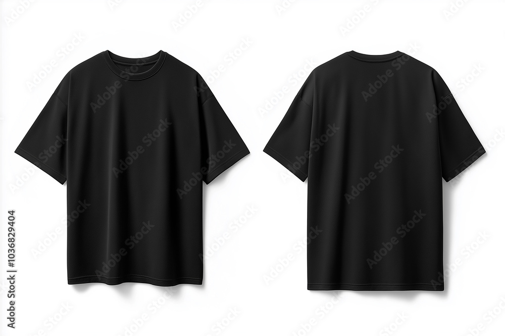 Black Oversize T-shirt Front and Back for Mockup Black Oversize T-shirt Front and Back for Mockup