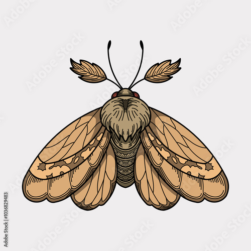 Butterfly moth colorful handmade illustration artwork