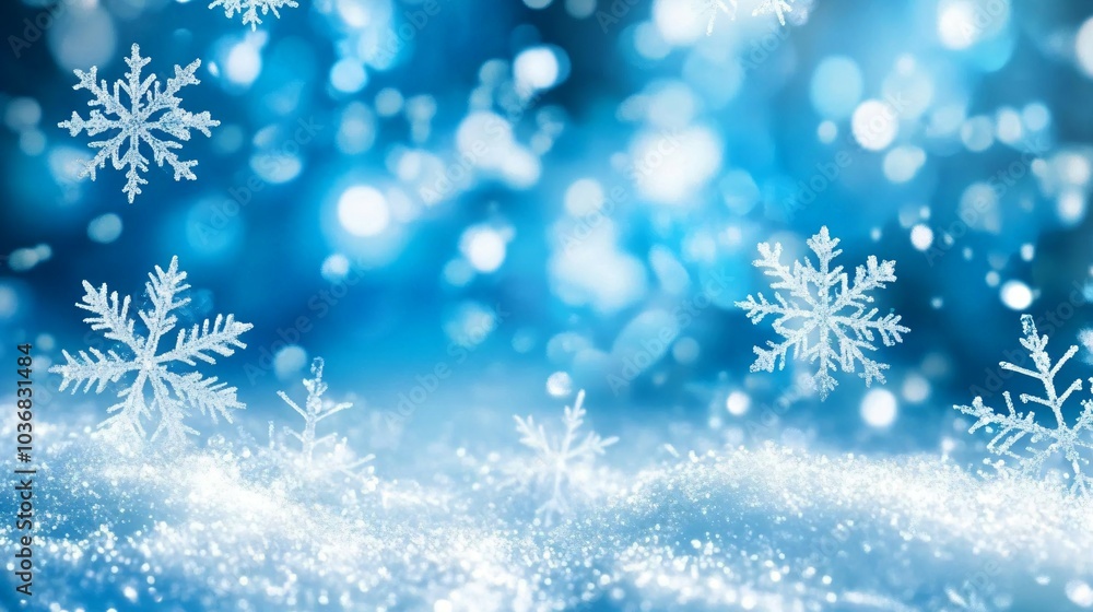 Blue background with snowflakes
Blue background with snowflakes