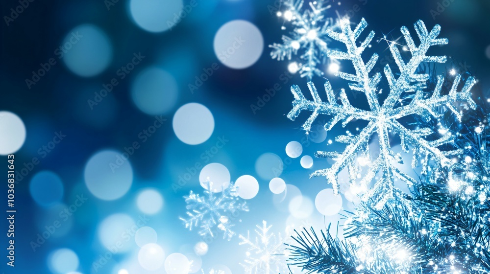 Blue background with snowflakes
Blue background with snowflakes