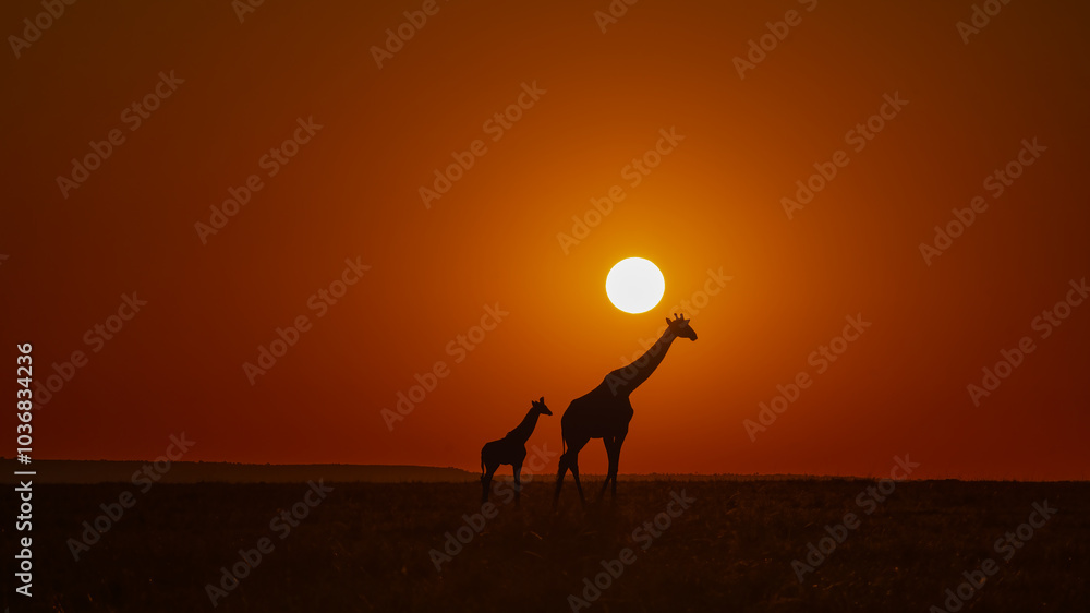 silhouette of a giraffe