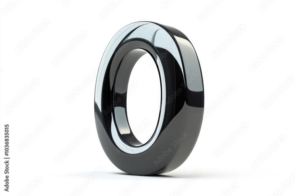 A black and silver object sits on a white surface, providing contrast and visual interest