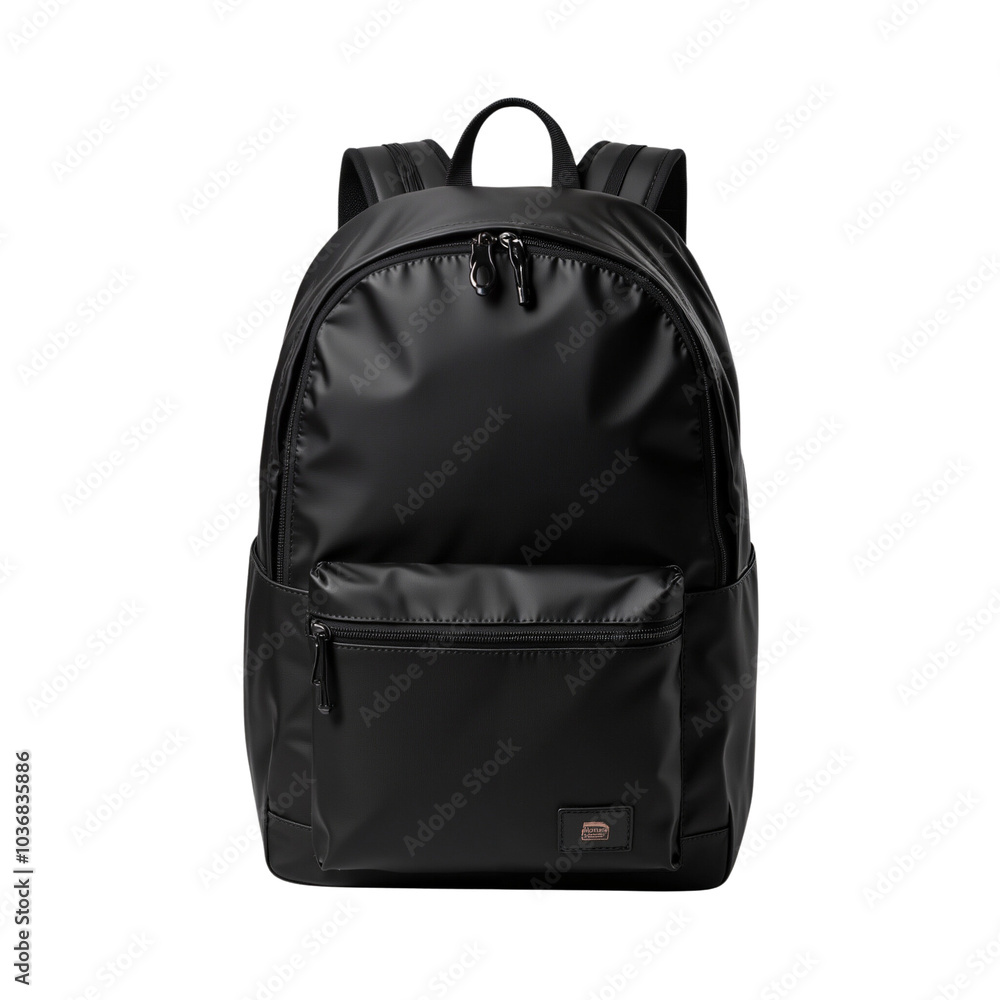 Stylish Black Backpack with Padded Straps and Front Pocket. Stylish Black Backpack with Padded Straps and Front Pocket.