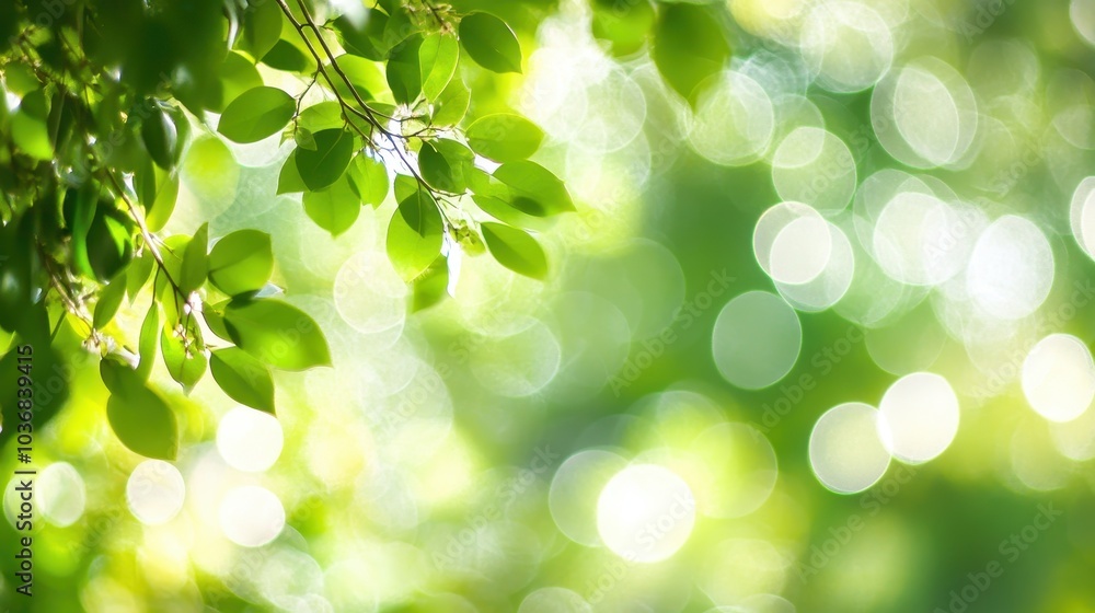 Refreshing Green Leaves with Soft Bokeh Background Refreshing Green Leaves with Soft Bokeh Background