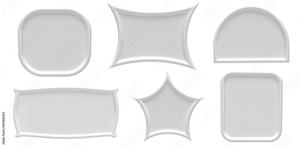 set of frame banner price label 3d render set of frame banner price label 3d render