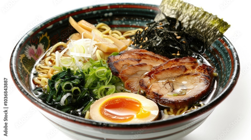 a ramen bowl on a white background a ramen bowl on a white background