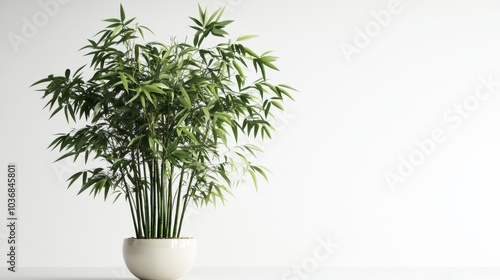 Lush Green Bamboo Plant in Minimalist Pot