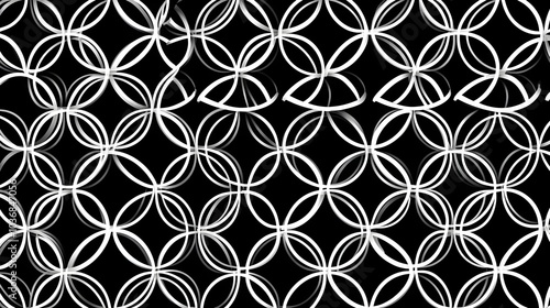 Interlocking Geometric Black and White Pattern Background with Modern Minimalist Aesthetic