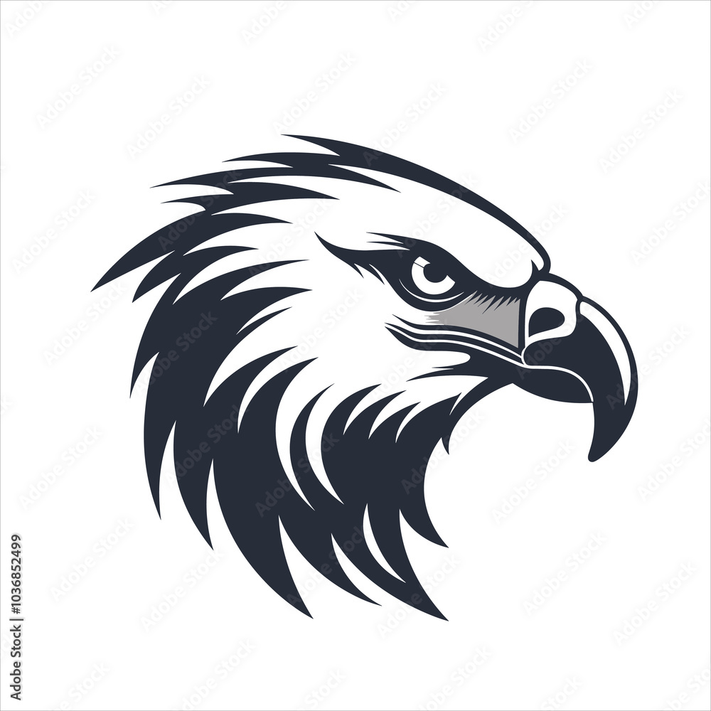 Obraz premium Majestic Eagle Head Illustration with Fierce Expression