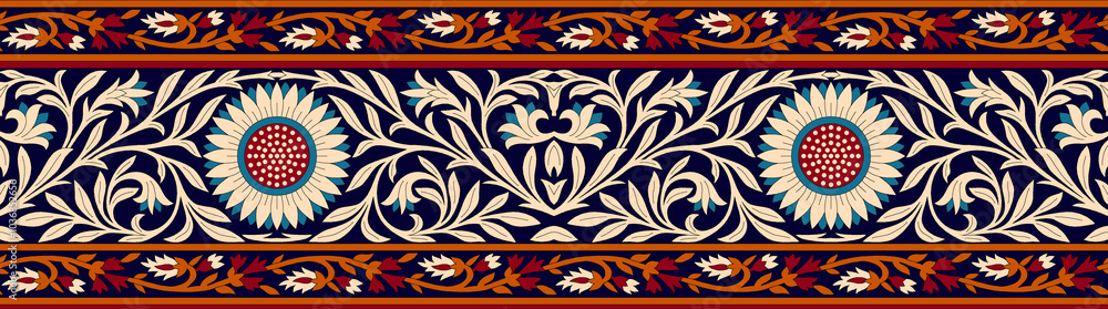 seamless beautiful wallpaper cards border design floral leaf vintage ornament Victorian geometric ethnic print paisley pattern