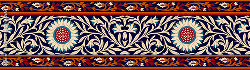 Obraz na płótnie seamless beautiful wallpaper cards border design floral leaf vintage ornament Victorian geometric ethnic print paisley pattern w salonie