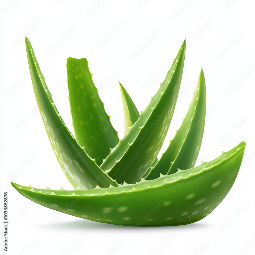 Aloe vera leaf on white background Aloe vera leaf on white background