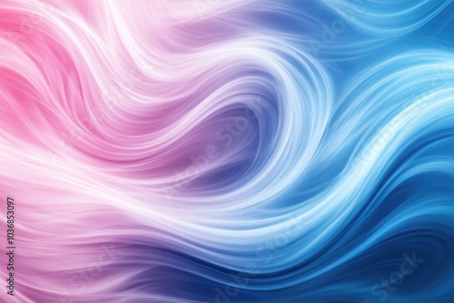 Abstract design featuring wavy lines on a blue and pink background