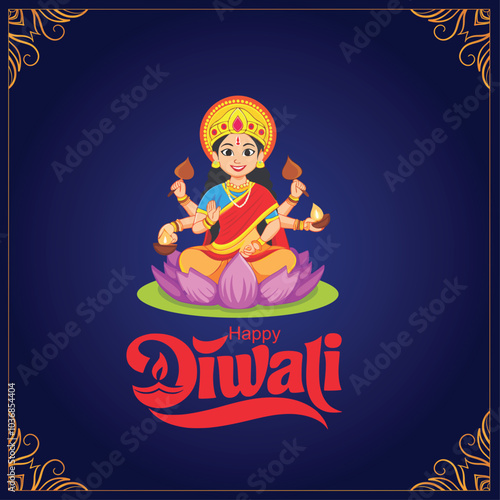 Happy Diwali celebration background. front view of banner design decorated with illuminated oil lamps on patterned red background. vector illustration