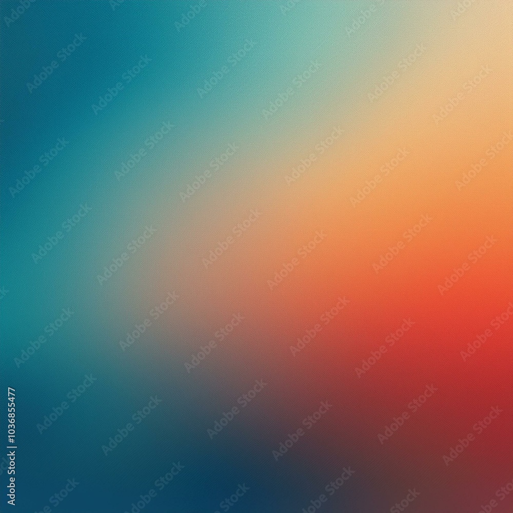 Naklejka premium blurred grainy color gradient background in blue, teal, red, beige, and orange, perfect for creating eye-catching posters and banners.