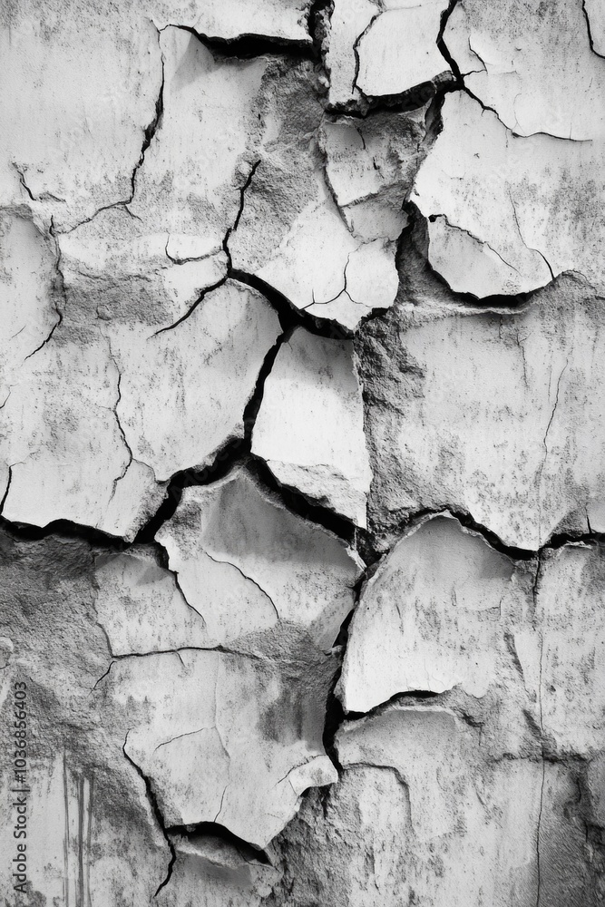 A close-up shot of a cracked brick wall with cracks and fissures A close-up shot of a cracked brick wall with cracks and fissures