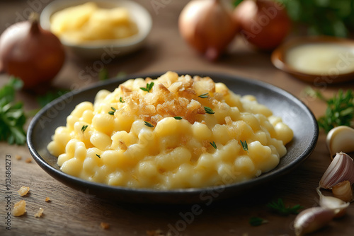 Käsknöpfle, Traditional Cheesy Liechtenstein Pasta with Crispy Onion Topping