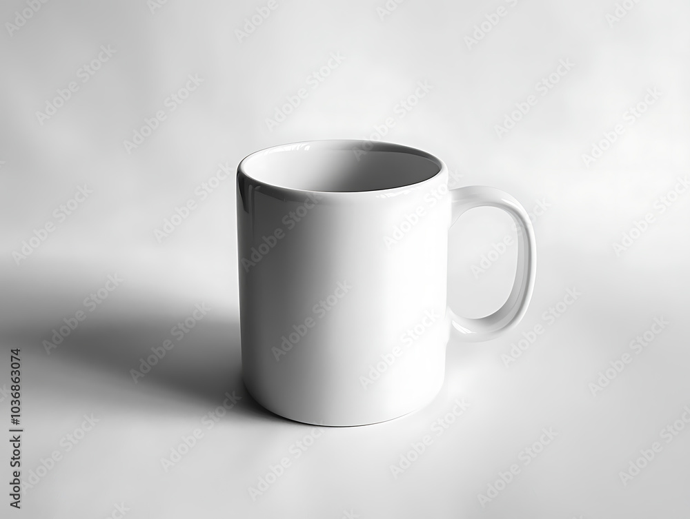 Fototapeta premium A white coffee cup on a white background