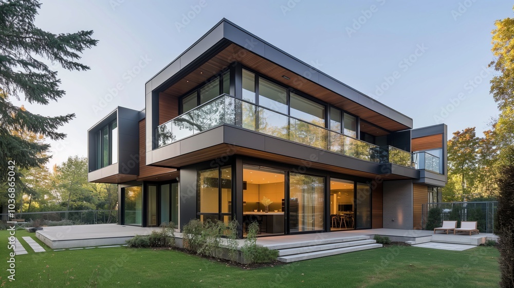 The front and interior designs of the residence The front and interior designs of the residence