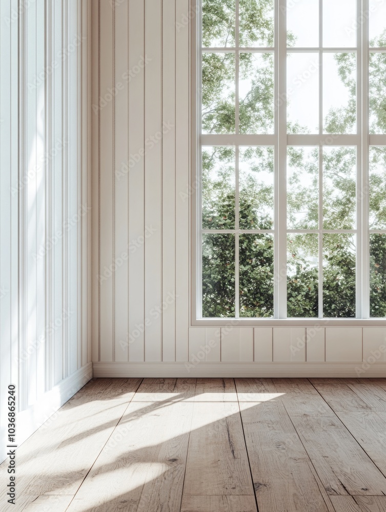 Fototapeta premium Bright Window in Modern Living Room