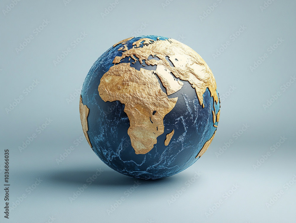 Illustration of a Globe on a clean background Highlighting a Specific Continent for Geography and Design Projects Illustration of a Globe on a clean background Highlighting a Specific Continent for Geography and Design Projects