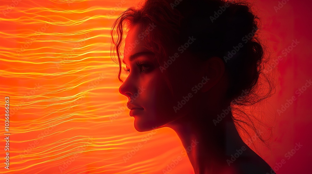 Abstract Silhouette: A Person Merged with Intricate Patterns Abstract Silhouette: A Person Merged with Intricate Patterns