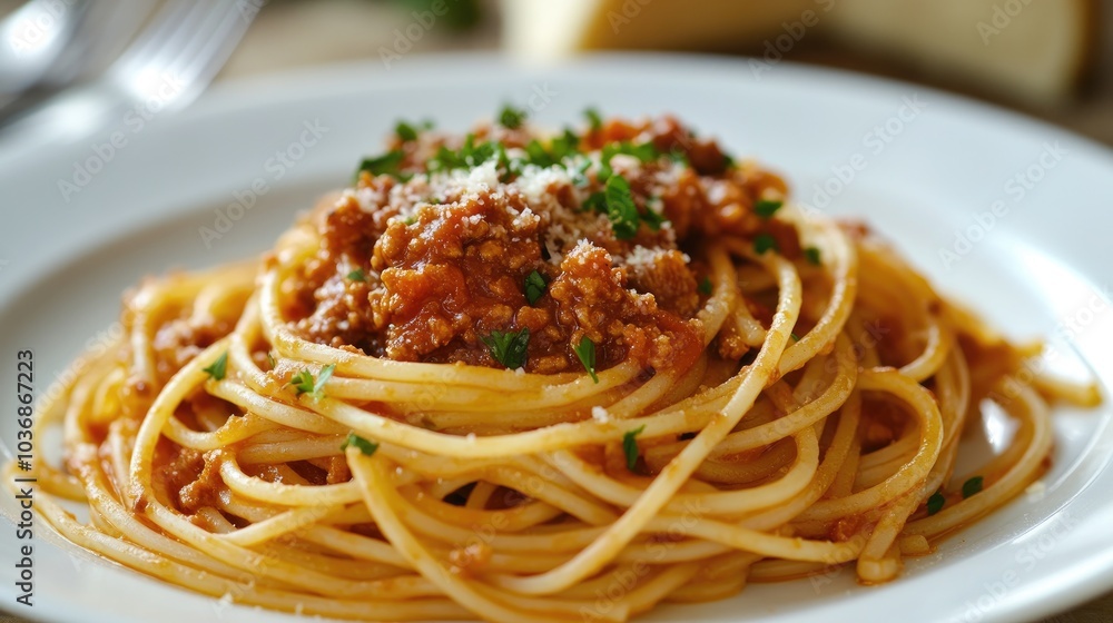 Delicious Spaghetti with Rich Meat Sauce Presentation Delicious Spaghetti with Rich Meat Sauce Presentation