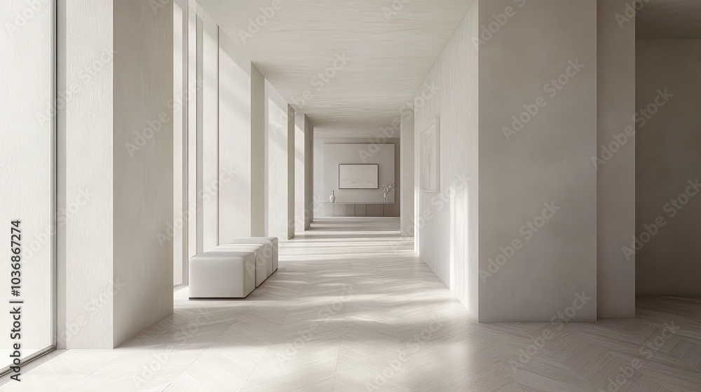 Obraz premium Modern Minimalist Interior Hallway Design