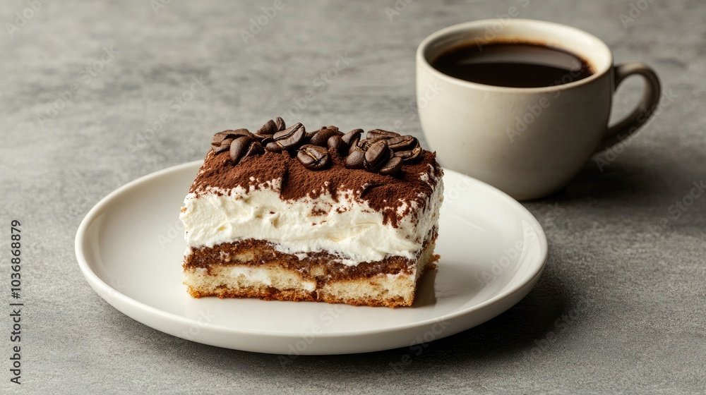 Delectable Slice of Tiramisu with Coffee Delectable Slice of Tiramisu with Coffee