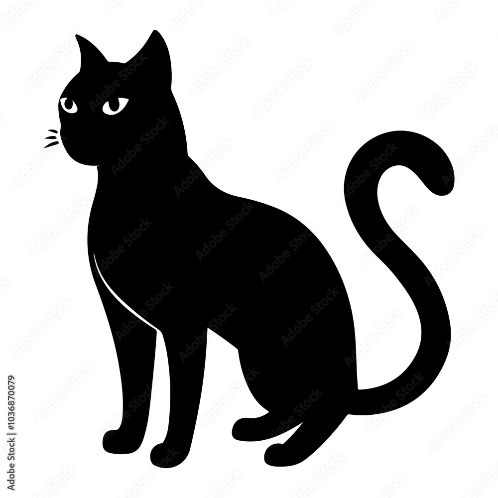 Funny cat silhouette vector art Funny cat silhouette vector art