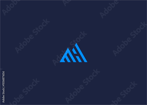 Initial mh mountain logo icon design vector design template inspiration