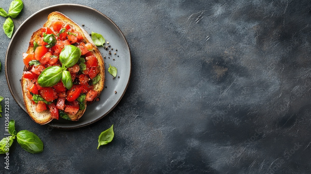 Classic Italian Bruschetta with Ripe Tomatoes and Basil Classic Italian Bruschetta with Ripe Tomatoes and Basil