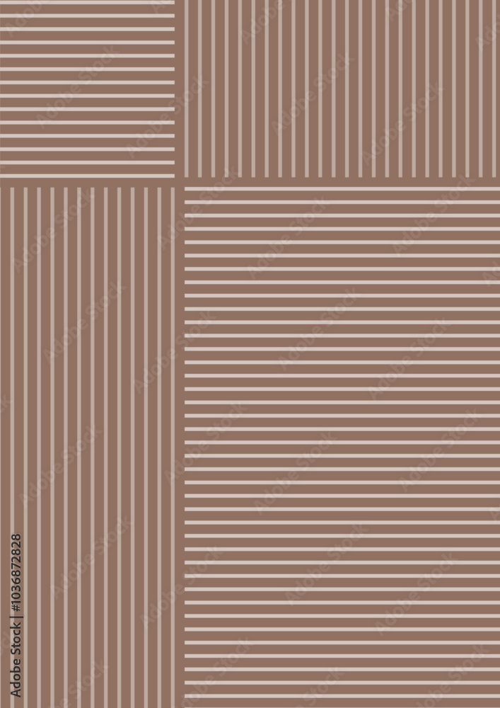Obraz premium Minimal line poster. Boho wall art. Neutral beige brown prints. Mid-century abstract aesthetic background. Abstract art design. Vector illustration.