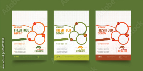 Food flyer design vector template in A4 size, Restaurant menu template photo