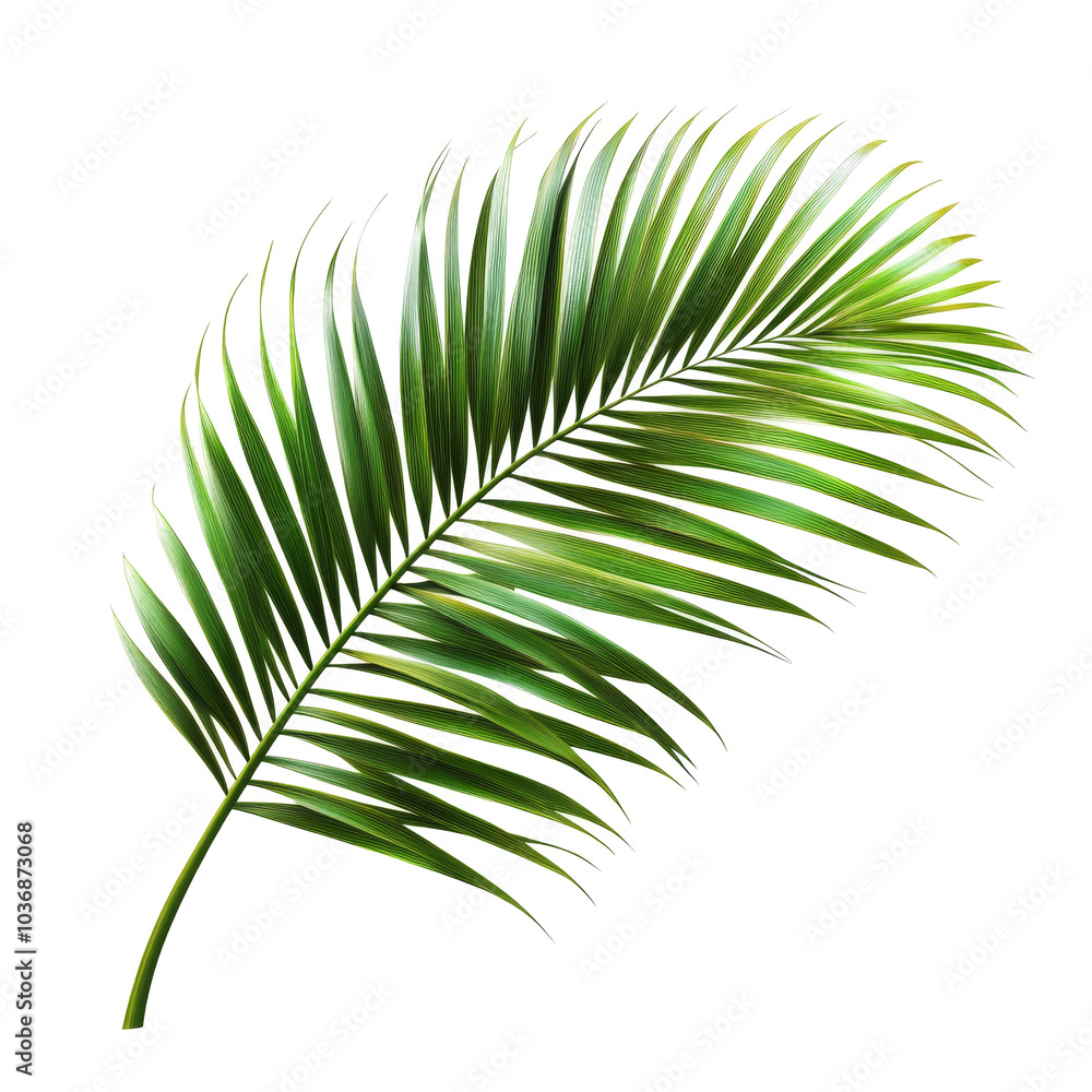 Vibrant green palm tree leaves showcasing rich textures against a clean transparent background for natural decor, Green leaves of palm tree isolated on transparent backgroundfile Vibrant green palm tree leaves showcasing rich textures against a clean transparent background for natural decor, Green leaves of palm tree isolated on transparent backgroundfile