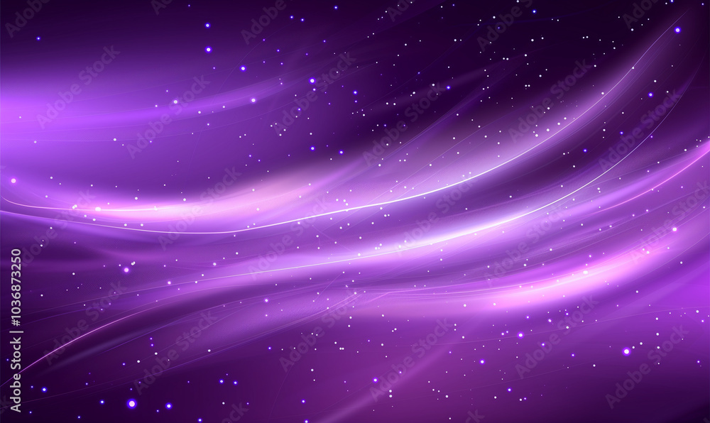 Obraz premium Abstract purple background with curved lines and circles, gradient color of purple, vector illustration