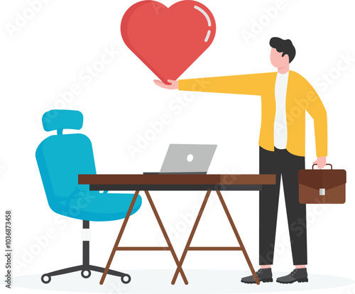 Work passion to motivate and inspire employee to achieve career success, love your job or happy and enjoy working dream job concept,

