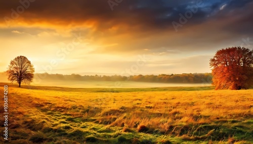 sunset in the field