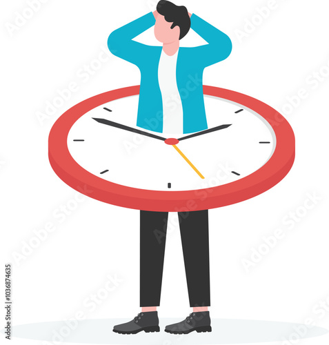 Time management failure, freedom to spend time with family and loved one, overworked or office worker routine work overtime concept,

