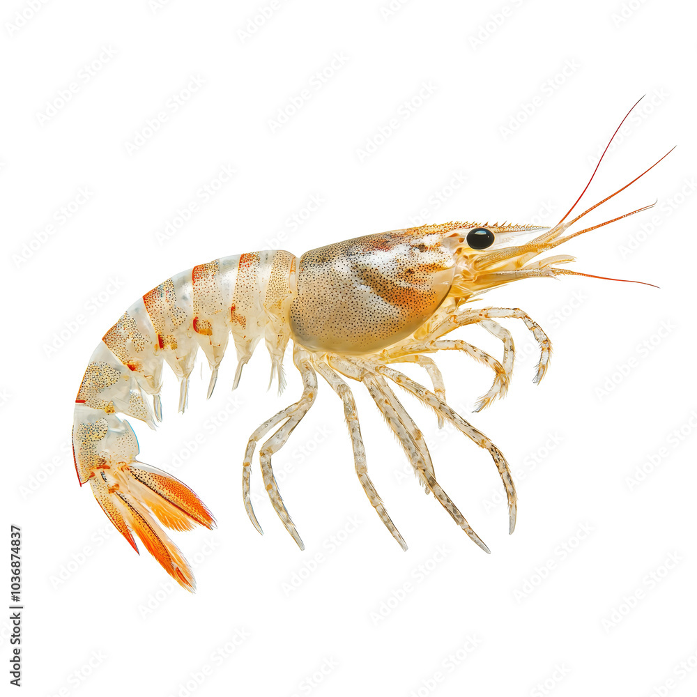 Fresh shrimp isolated on a clean transparent background showcasing its vivid coloration and intricate details, shrimp isolated on transparent background Fresh shrimp isolated on a clean transparent background showcasing its vivid coloration and intricate details, shrimp isolated on transparent background