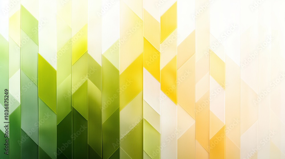 Vibrant geometric patterns in shades of green and yellow create dynamic and modern visual experience. interplay of light and color evokes sense of freshness and energy Vibrant geometric patterns in shades of green and yellow create dynamic and modern visual experience. interplay of light and color evokes sense of freshness and energy