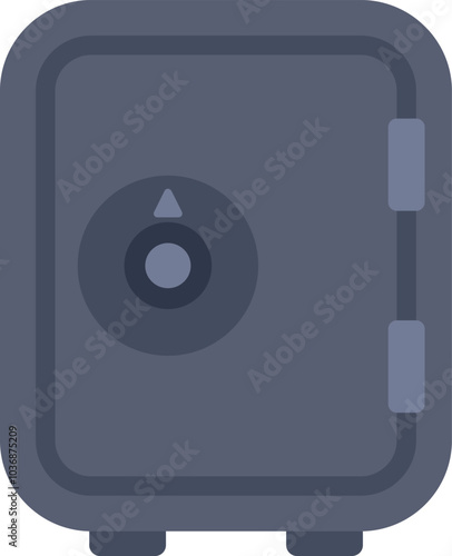 This illustration shows a closed metal safe, emphasizing the concept of security and protection for valuable possessions